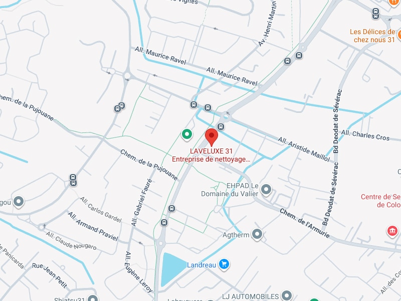 LAVELUXE 31 Carte : Emplacement Entreprise Nettoyage Carte affichant l'emplacement de LAVELUXE 31, entreprise de nettoyage, près de All. Maurice Ravel et Chem. de la Pujouane.